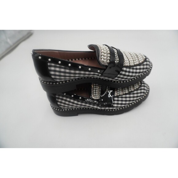 Betsey Johnson Shoes Women Darian Pearl Embellished Tailored Lug Sole Loafers 7M - Picture 7 of 11